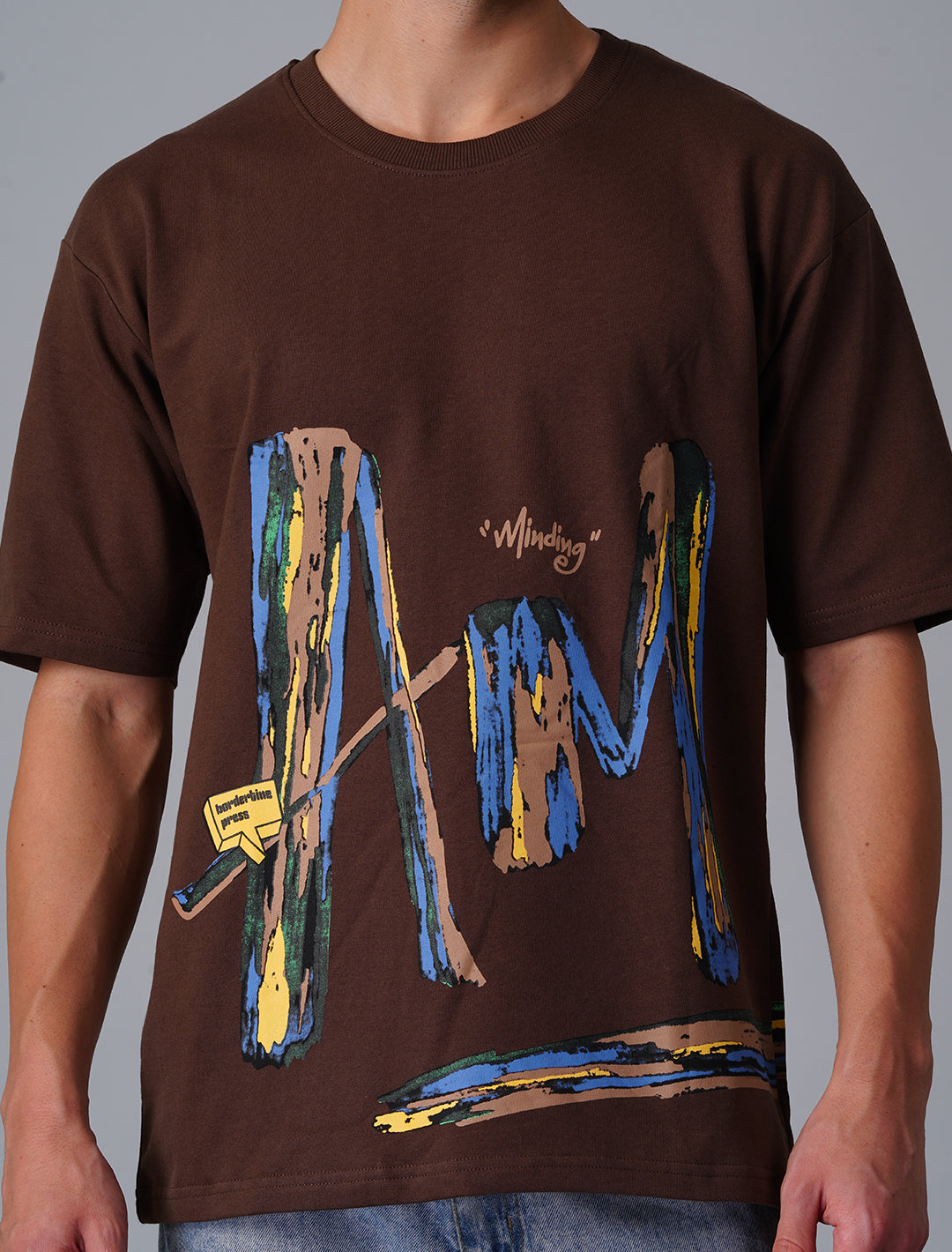 Oversized Terry Looper T-Shirt - Brown