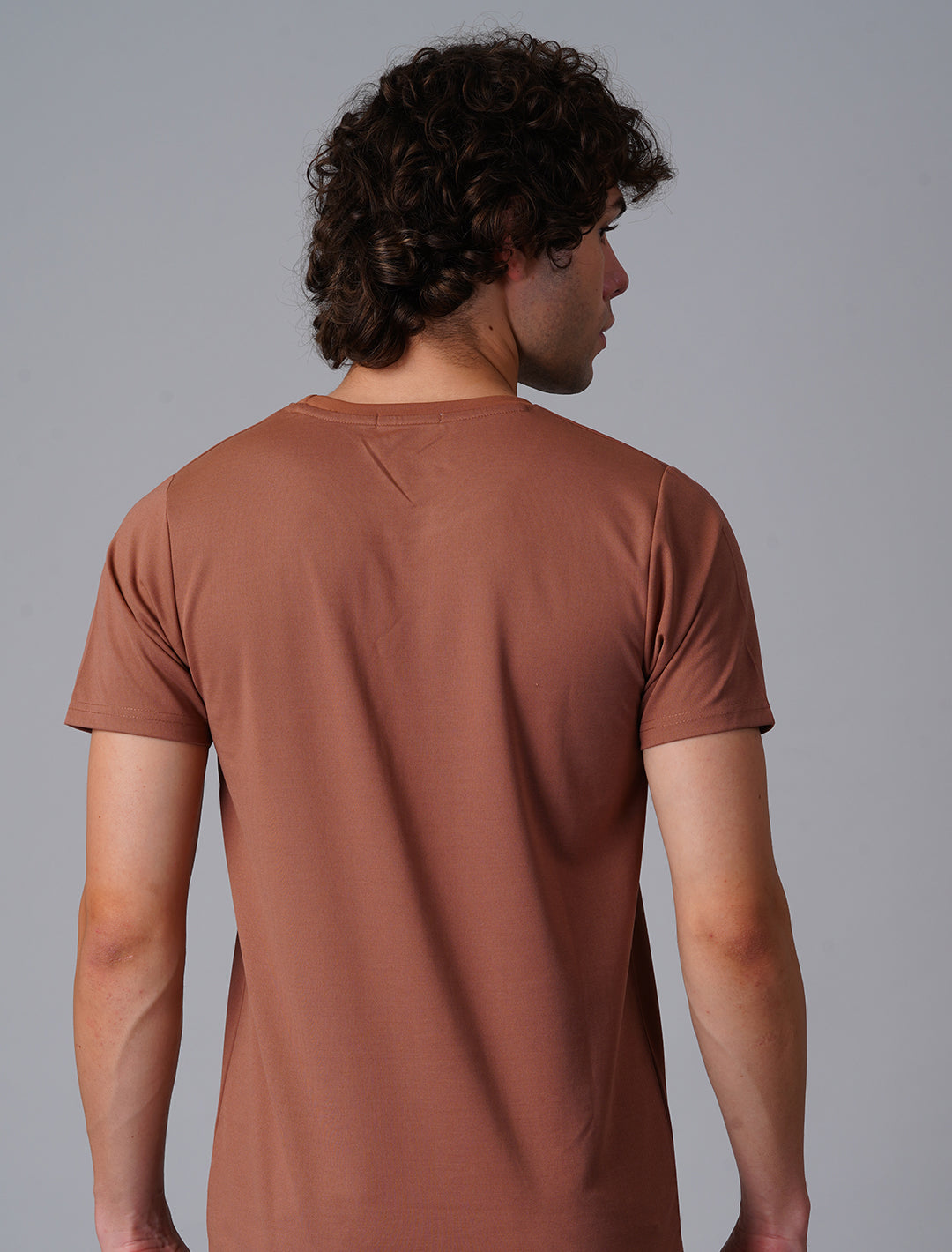 Crew Neck Half Sleeve Canvas - Brown