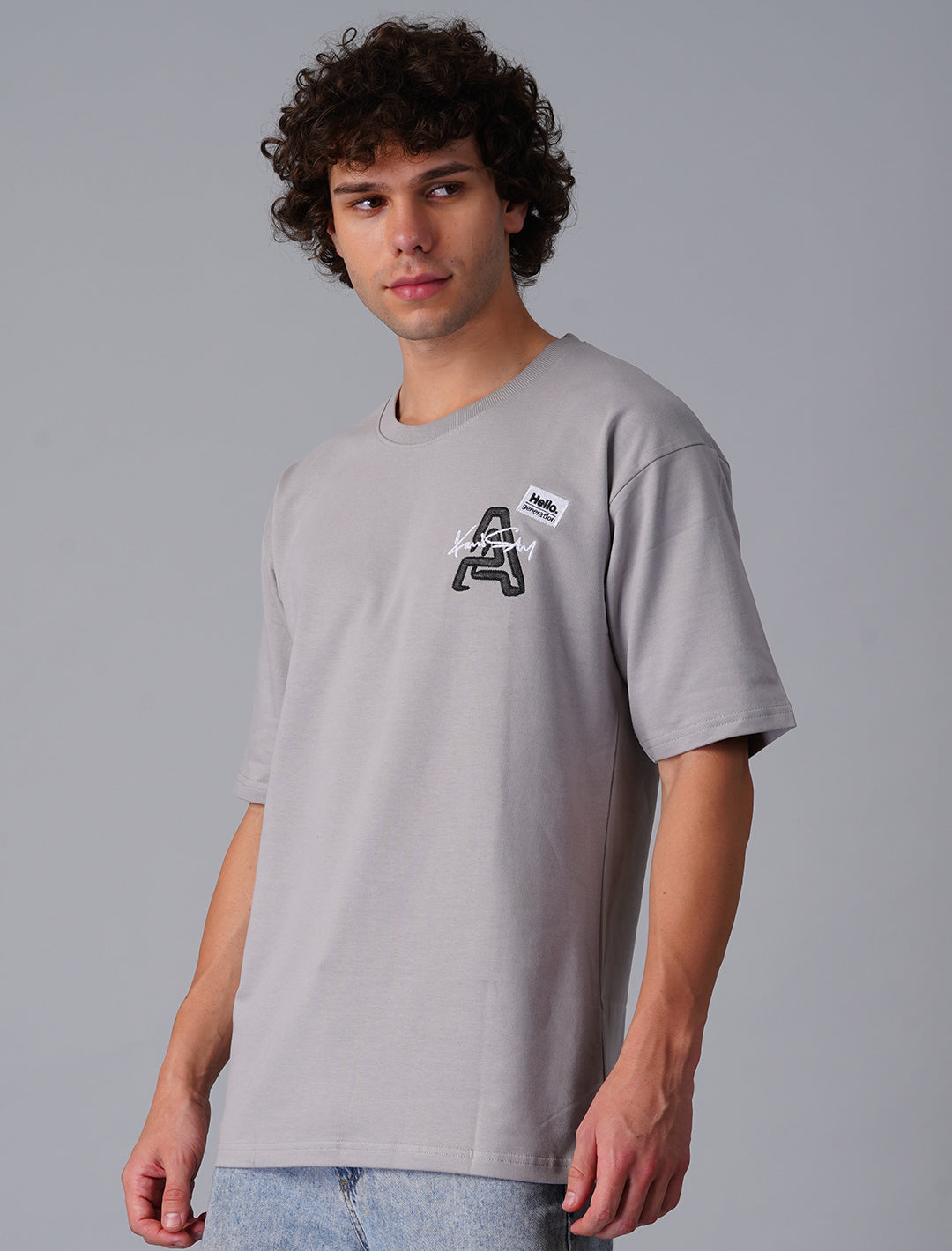 Oversized Terry Looper T-Shirt - Grey