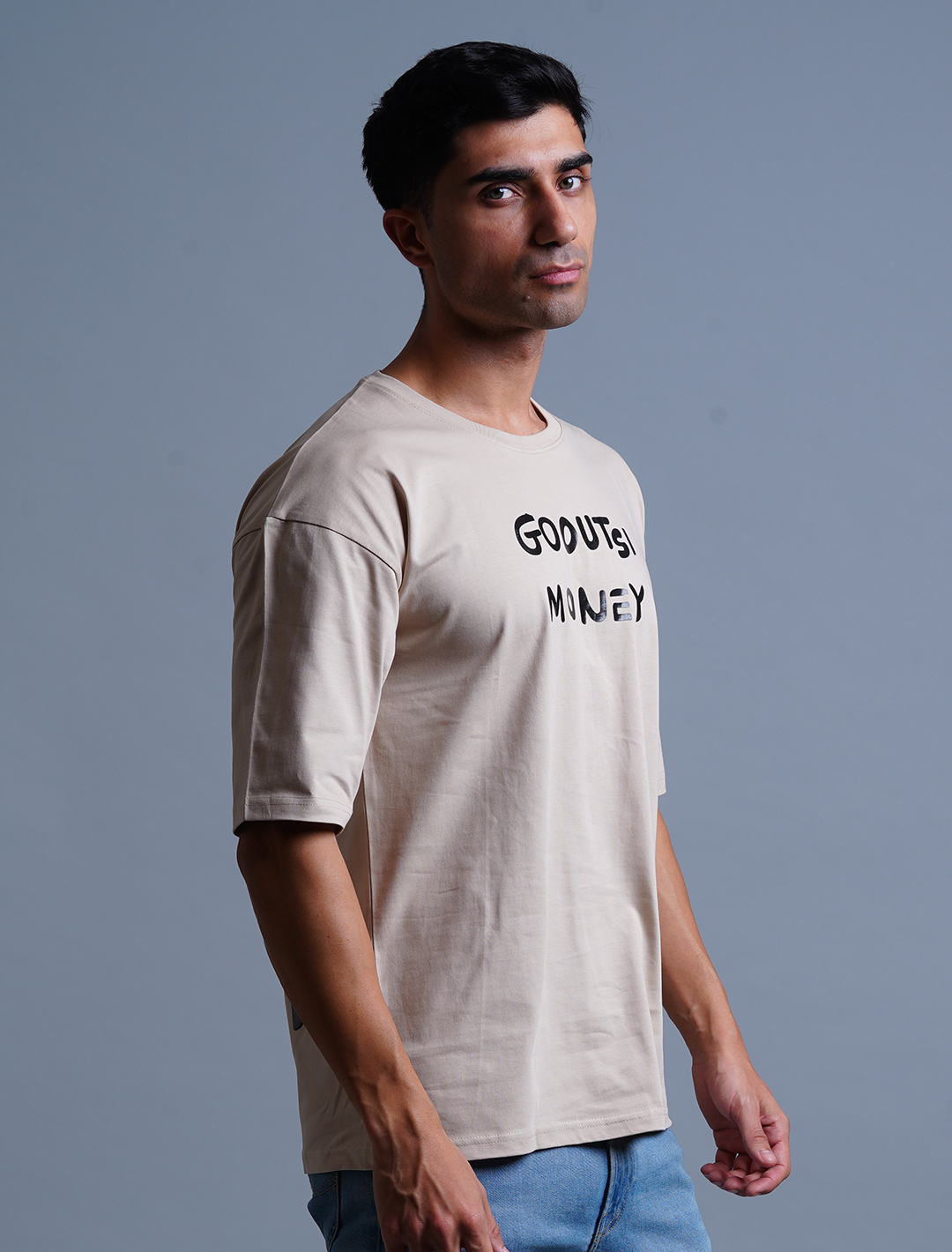 Cotton Oversized T-Shirt - Beige