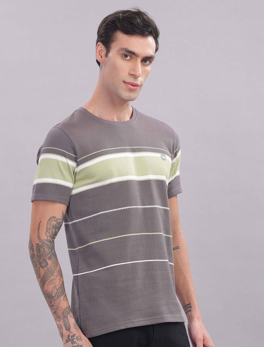 Box Knit Auto Stripes - Grey