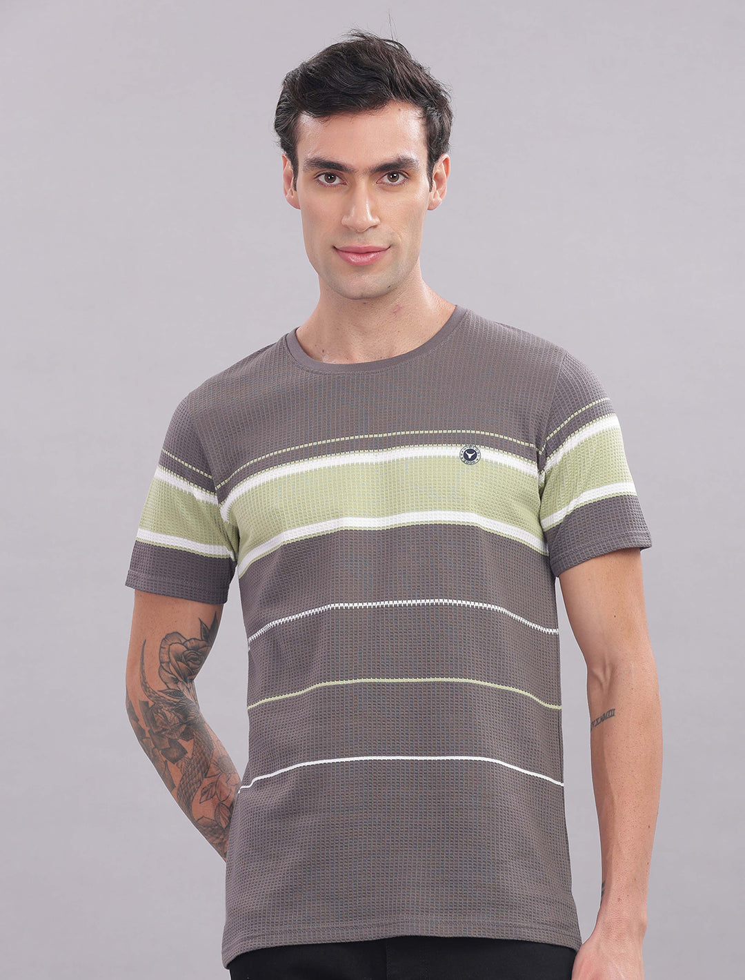 Box Knit Auto Stripes - Grey