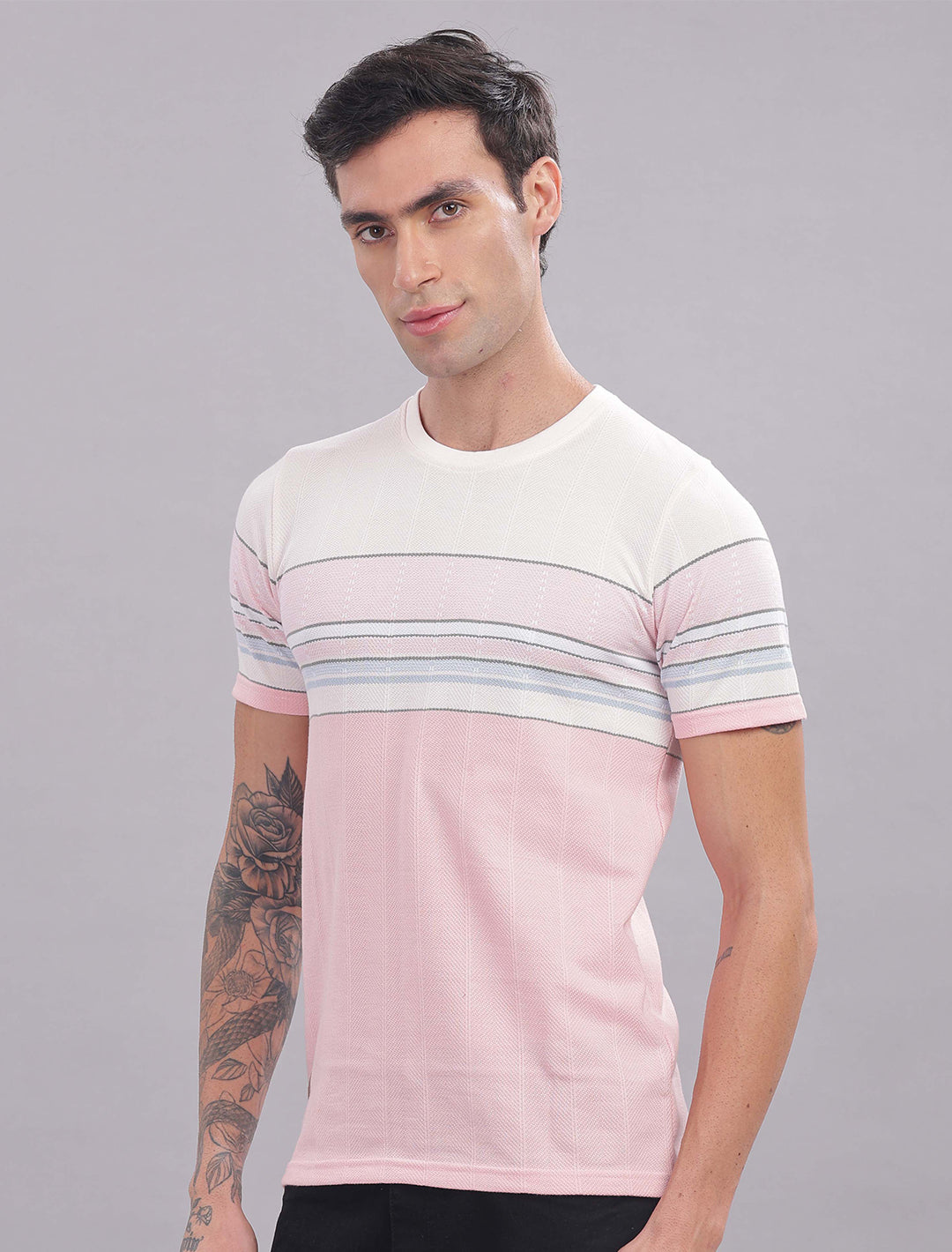 Jacquard Auto stripes - Pink