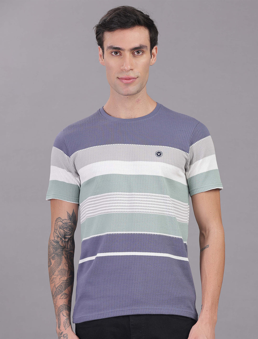 Box Knit Auto Stripes - Purple