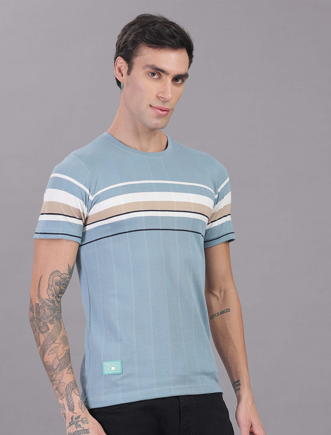 Jacquard Auto stripes - Light Blue