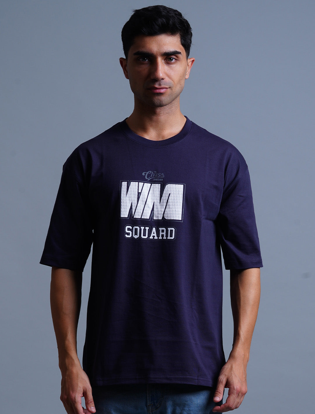 Cotton Oversized T-Shirt - Dark Blue