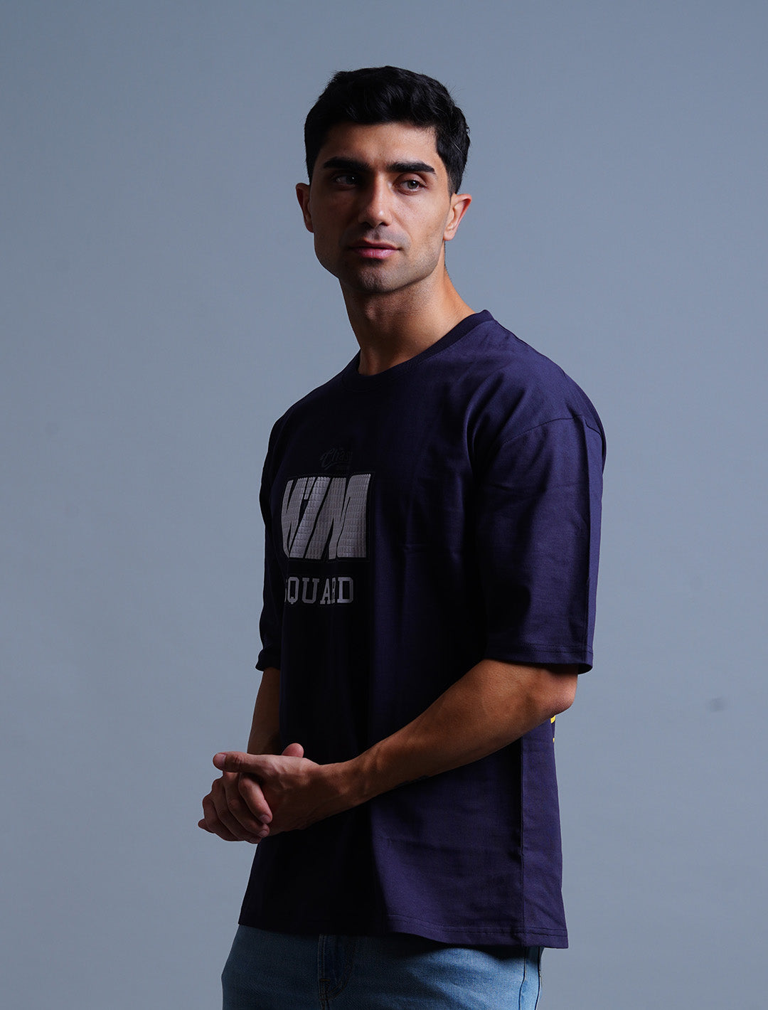 Cotton Oversized T-Shirt - Dark Blue