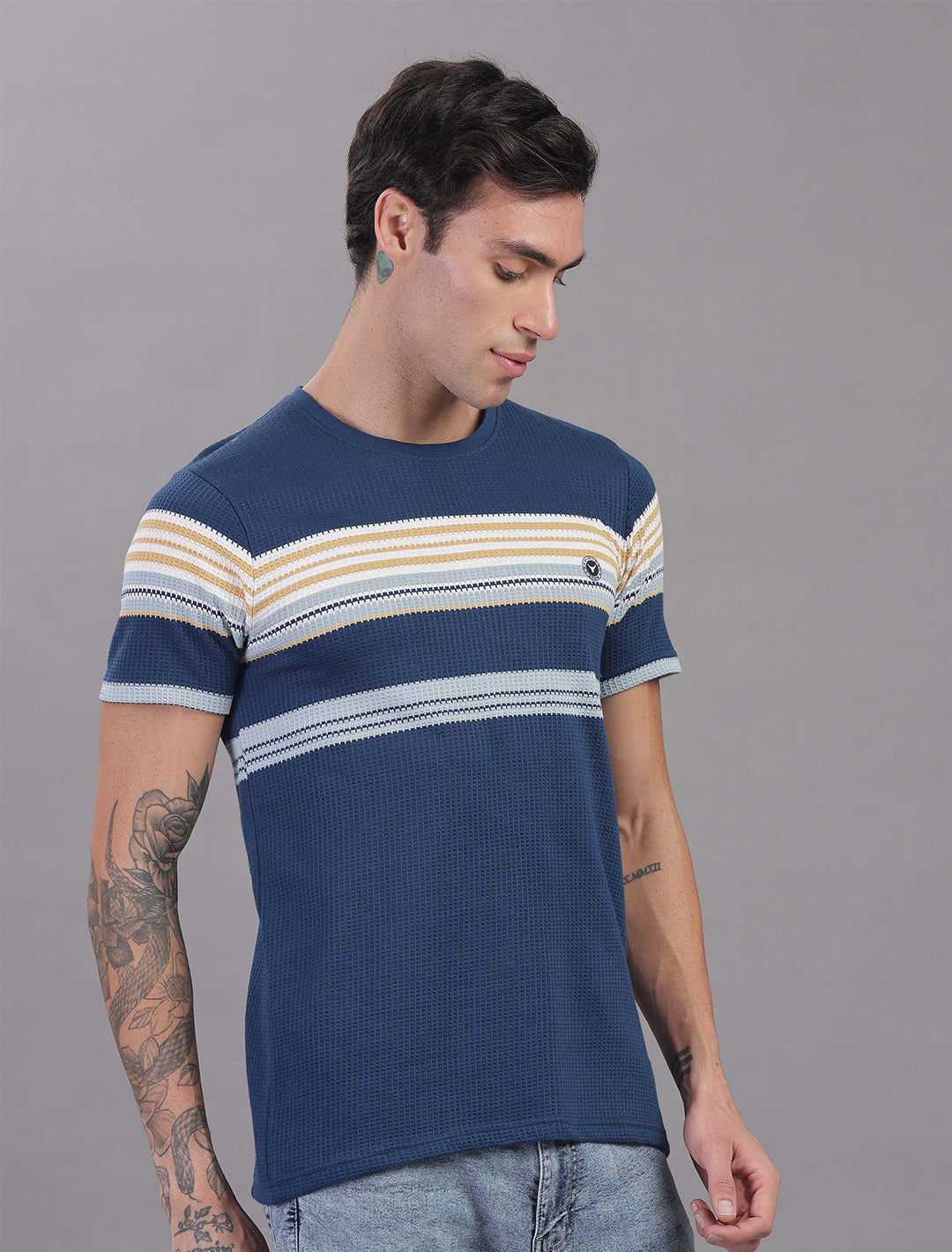 Box Knit Auto Stripes - Blue