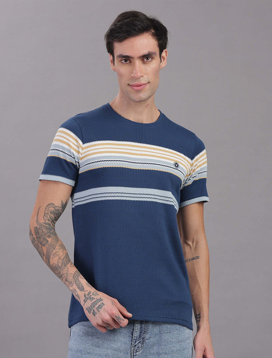 Box Knit Auto Stripes - Blue