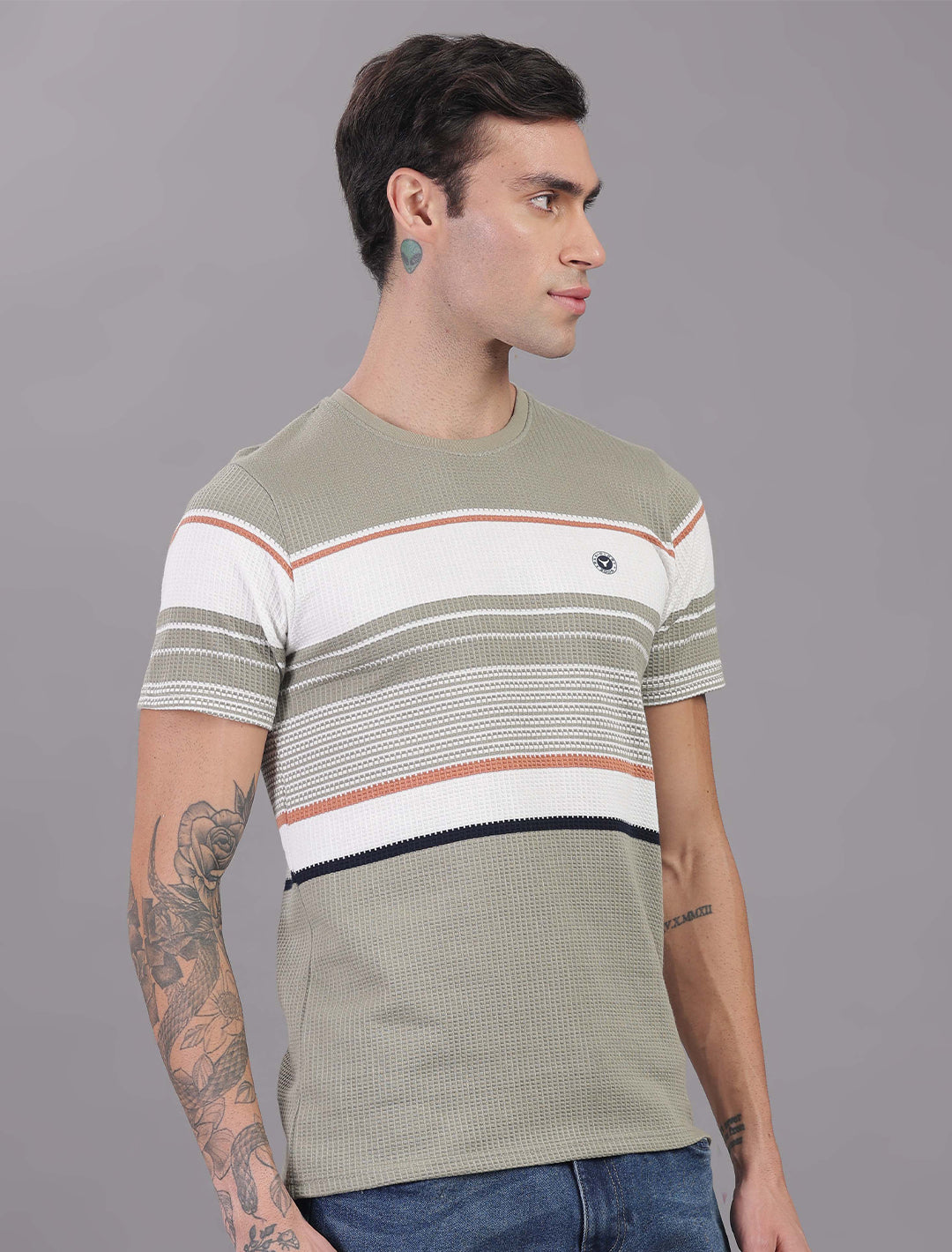 Box Knit Auto Stripes - Green