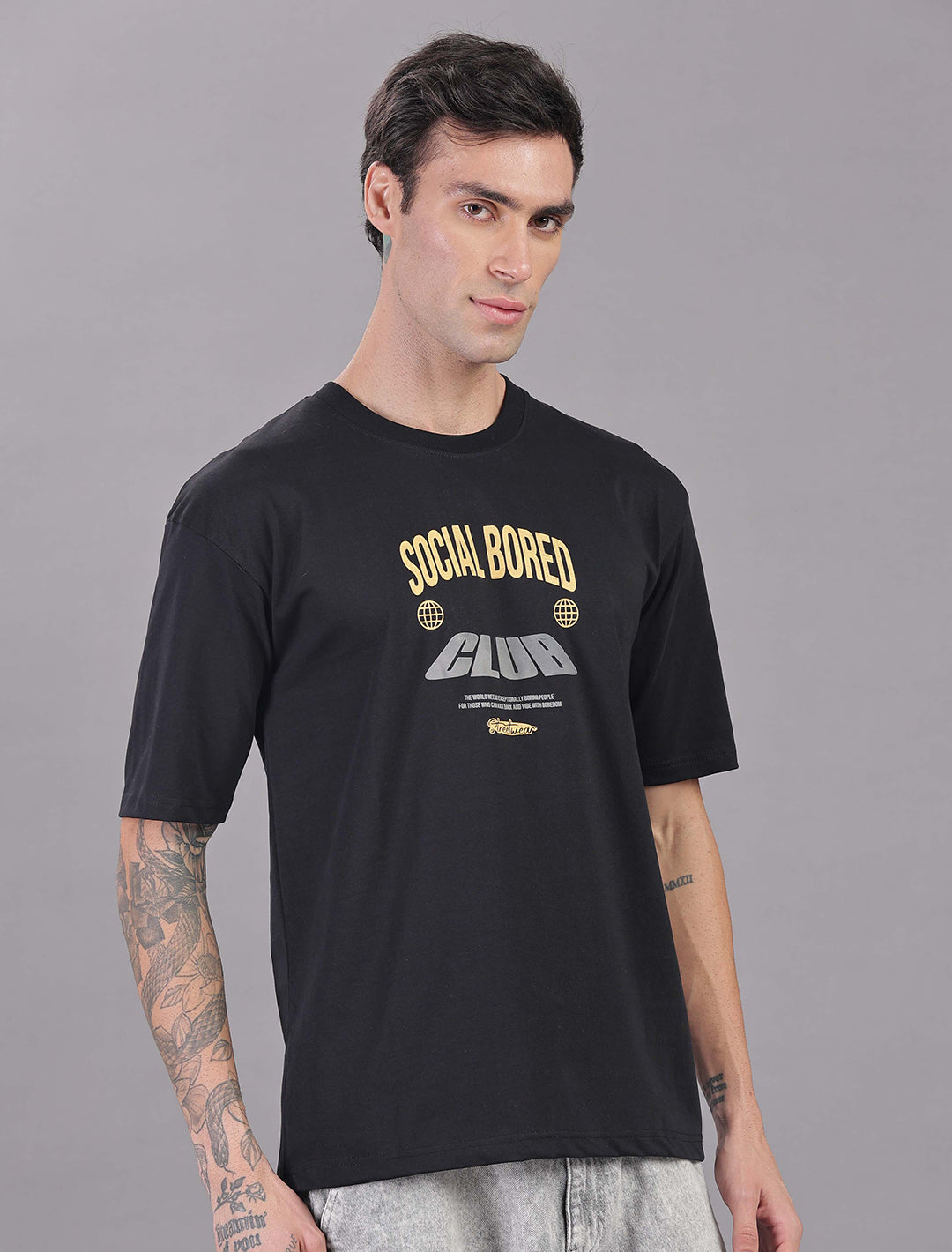 Cotton Oversized Drop Shoulder - Black