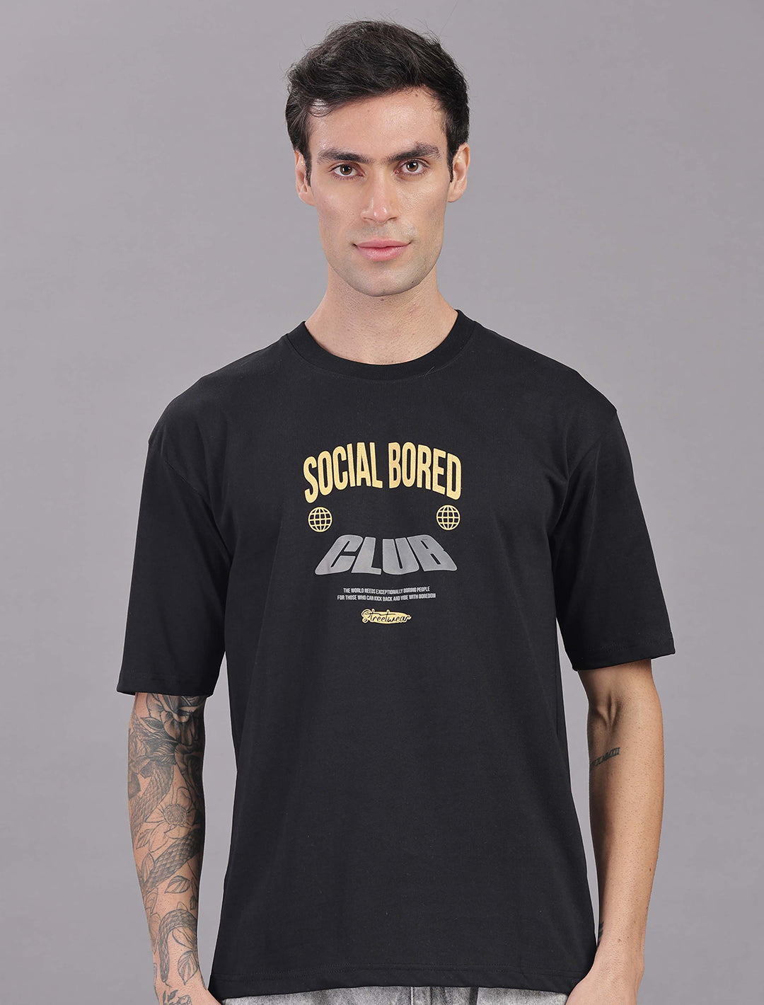 Cotton Oversized Drop Shoulder - Black