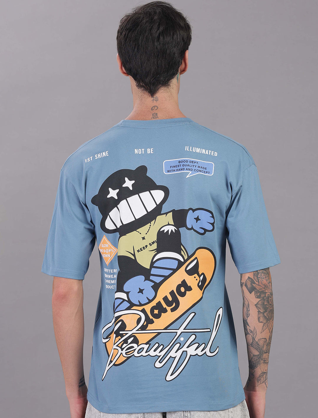 Cotton Oversized Drop Shoulder - Light Blue
