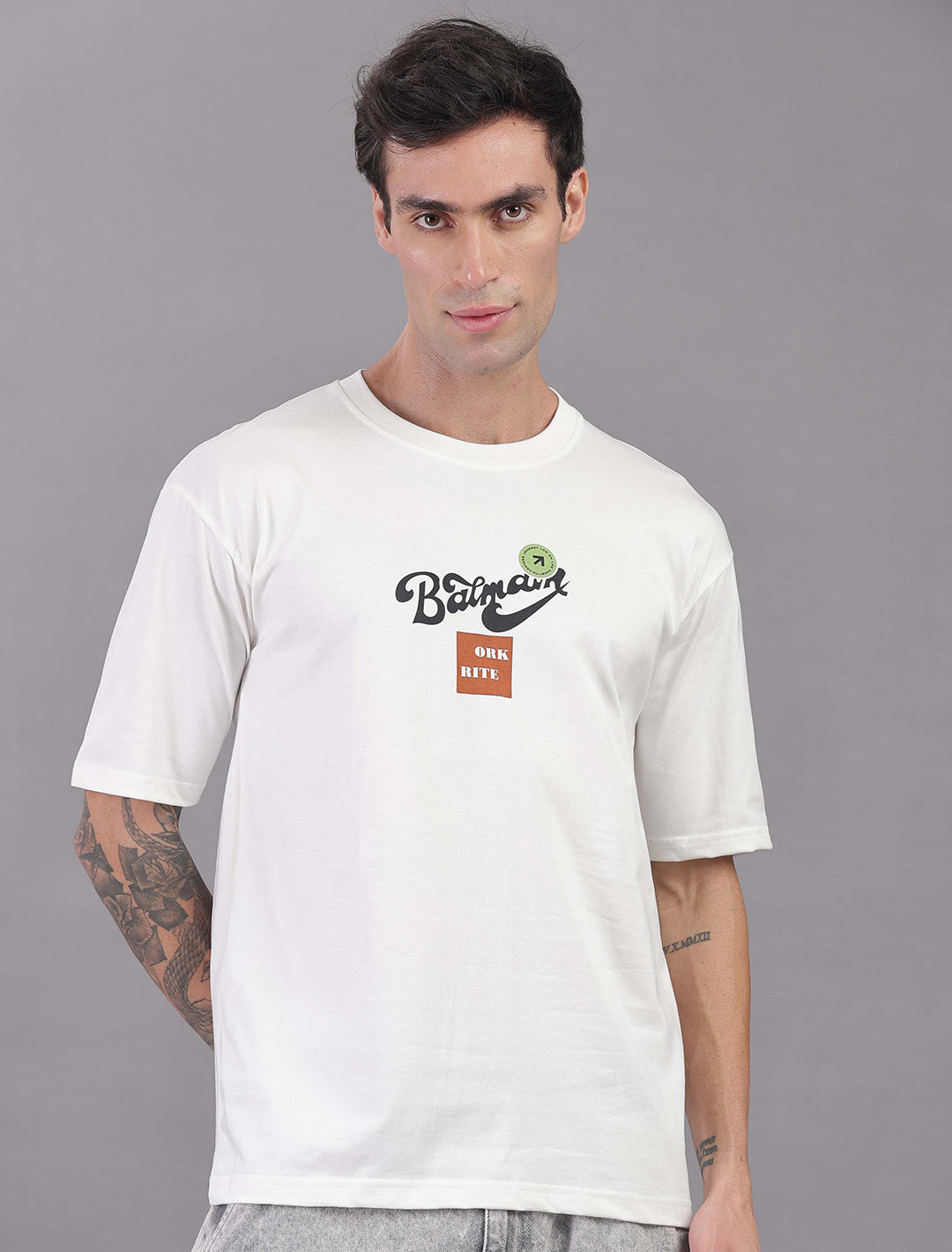 Cotton Oversized Drop Shoulder - White