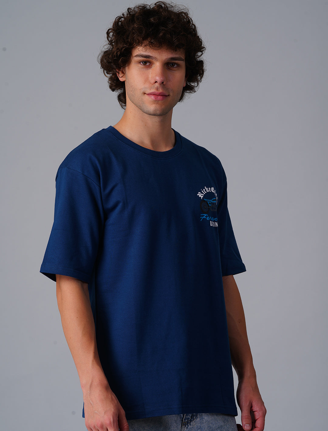 Oversized Terry Looper T-Shirt - Blue