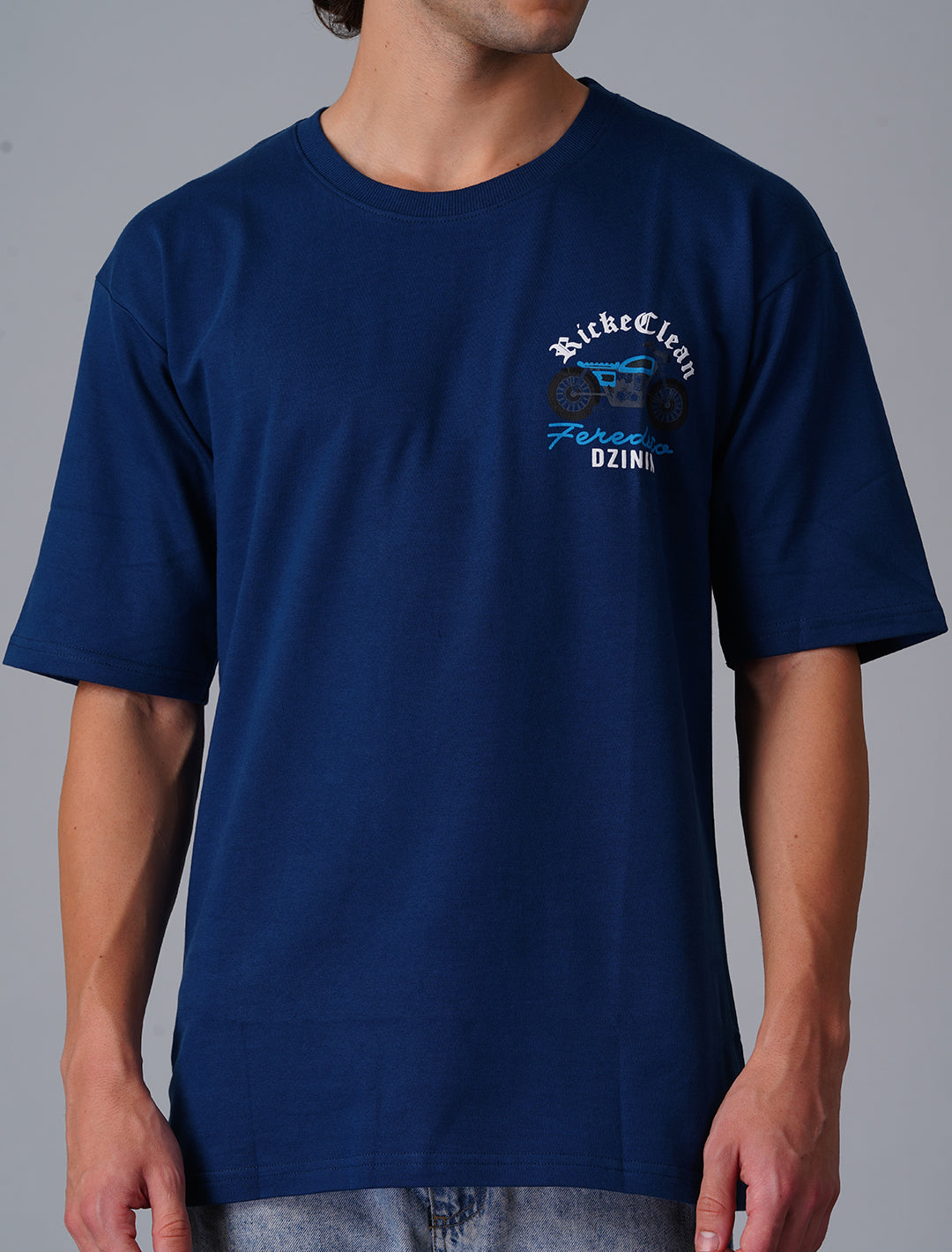 Oversized Terry Looper T-Shirt - Blue