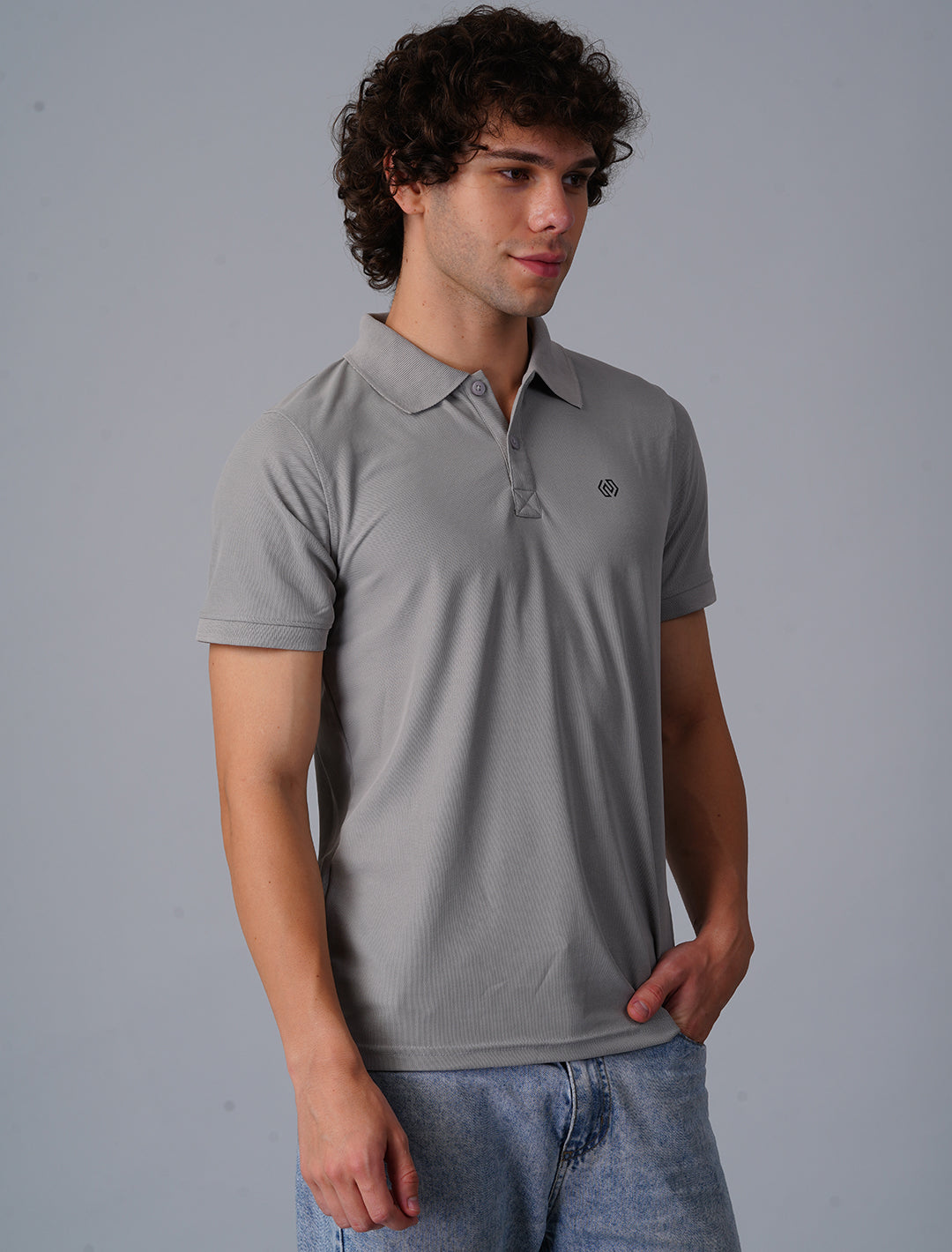 Polo T-Shirt Half Sleeve - Grey