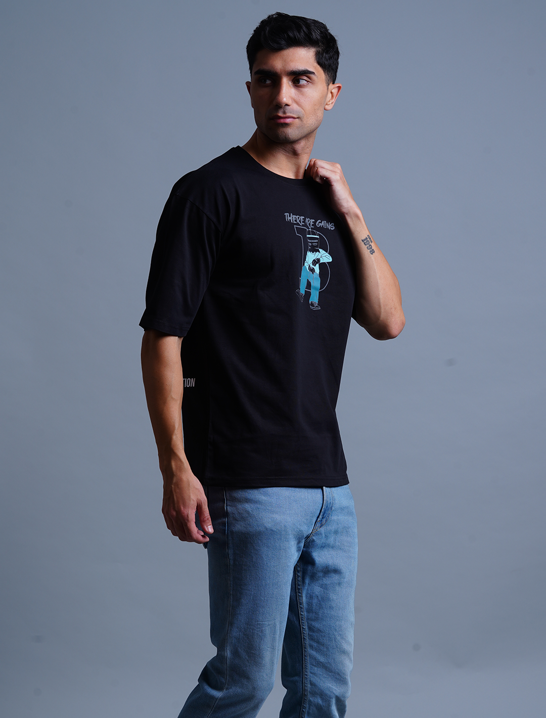 Cotton Oversized T-Shirt - Black