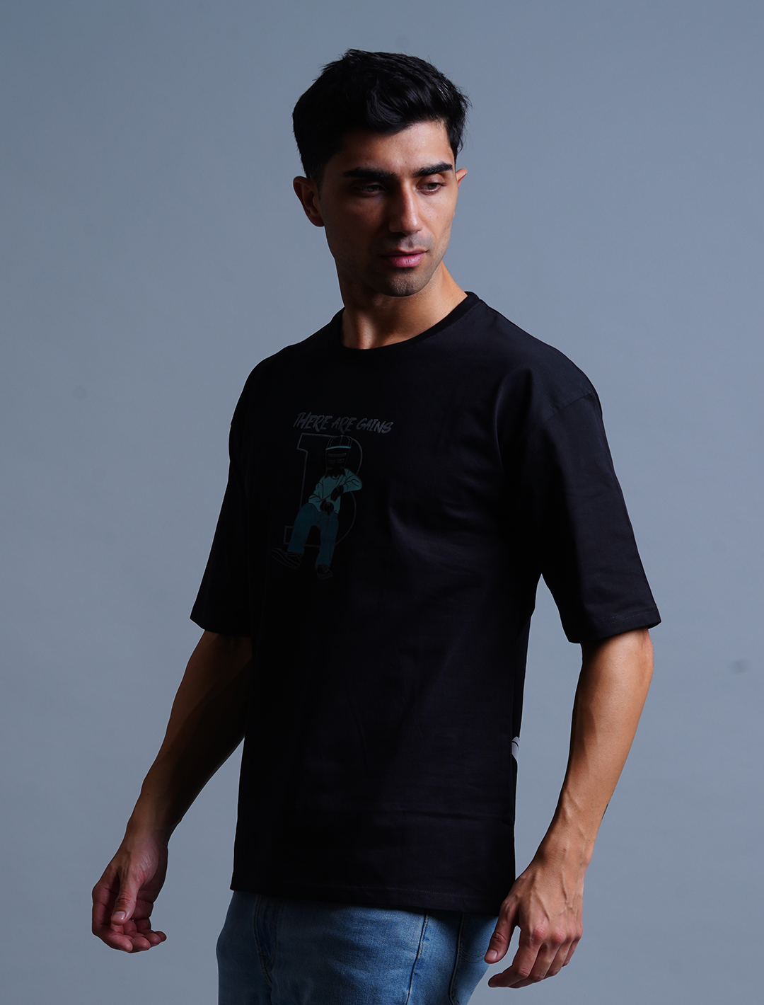 Cotton Oversized T-Shirt - Black