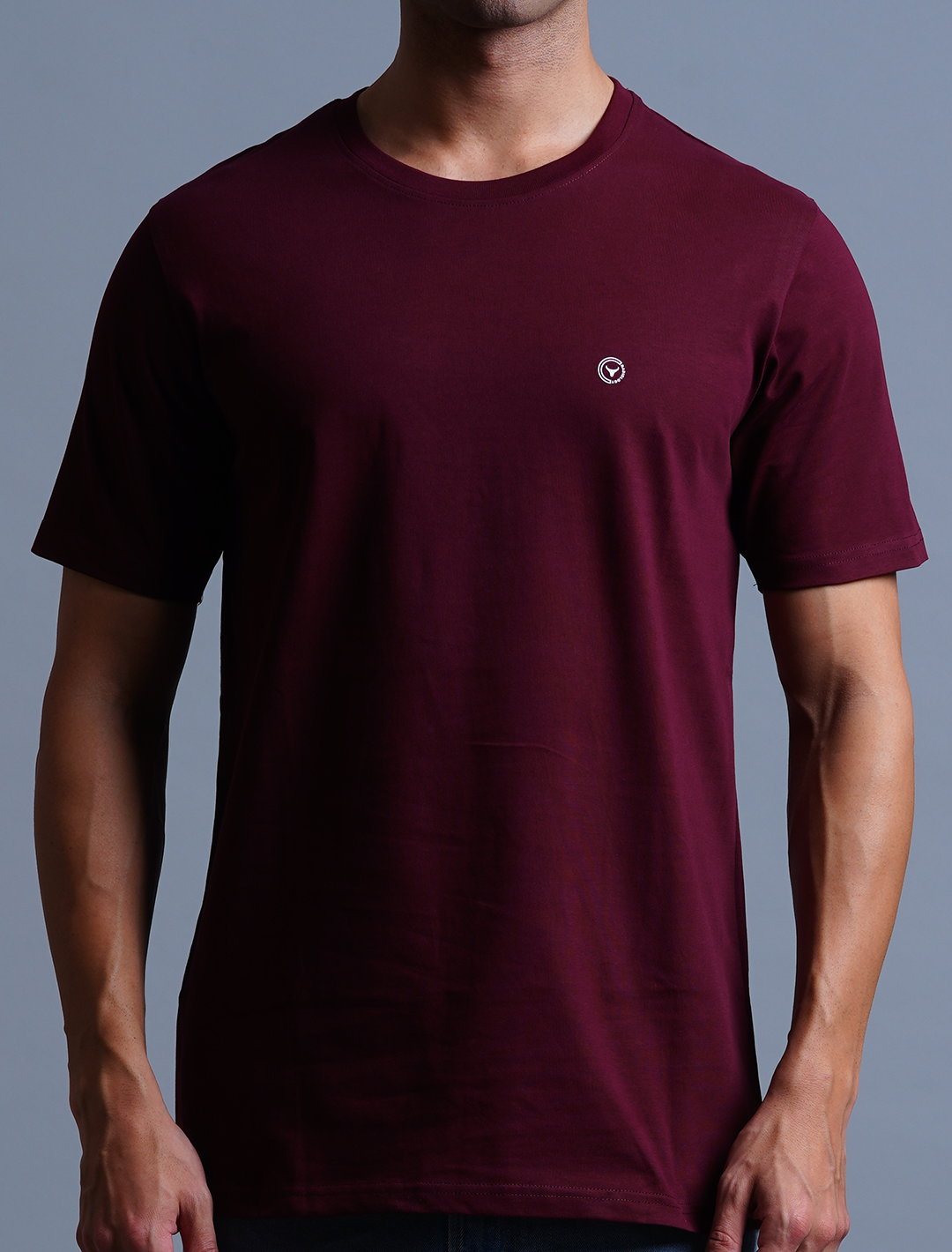 Crew Neck Cotton T-Shirt - Magenta