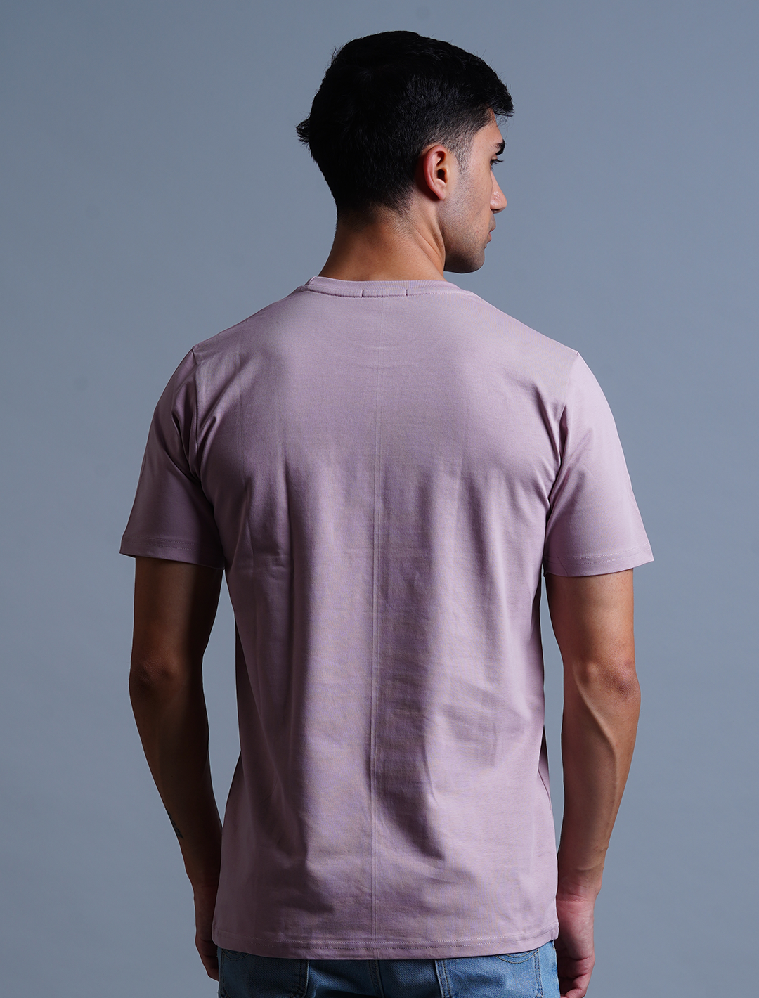 Crew Neck Cotton T-Shirt - Pink