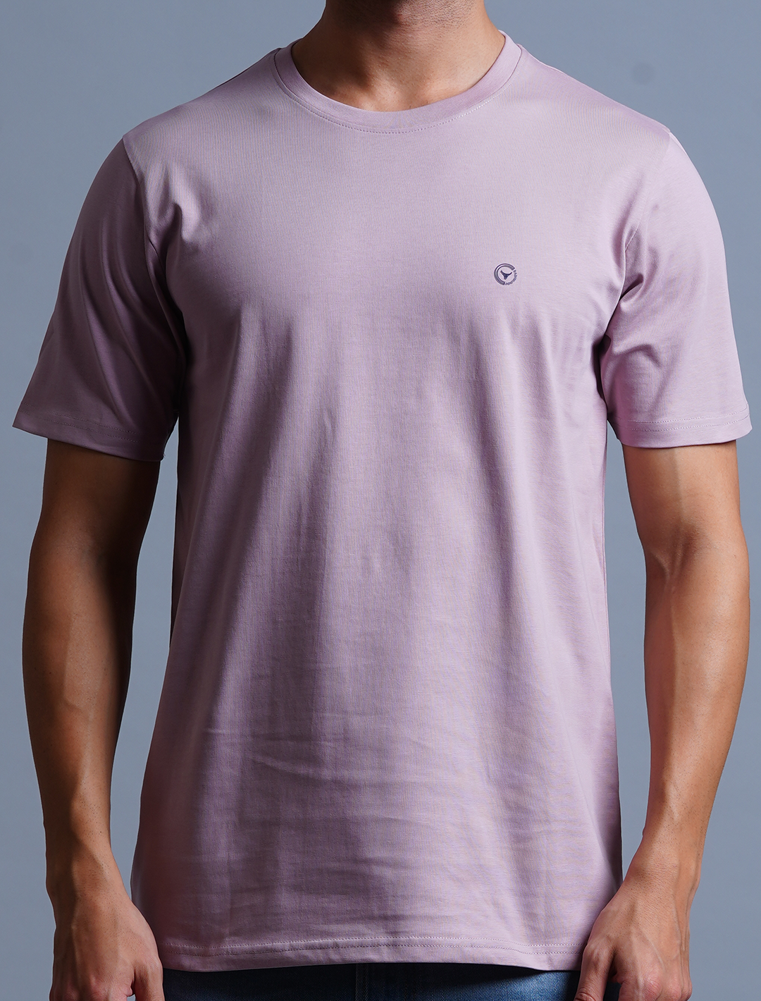 Crew Neck Cotton T-Shirt - Pink