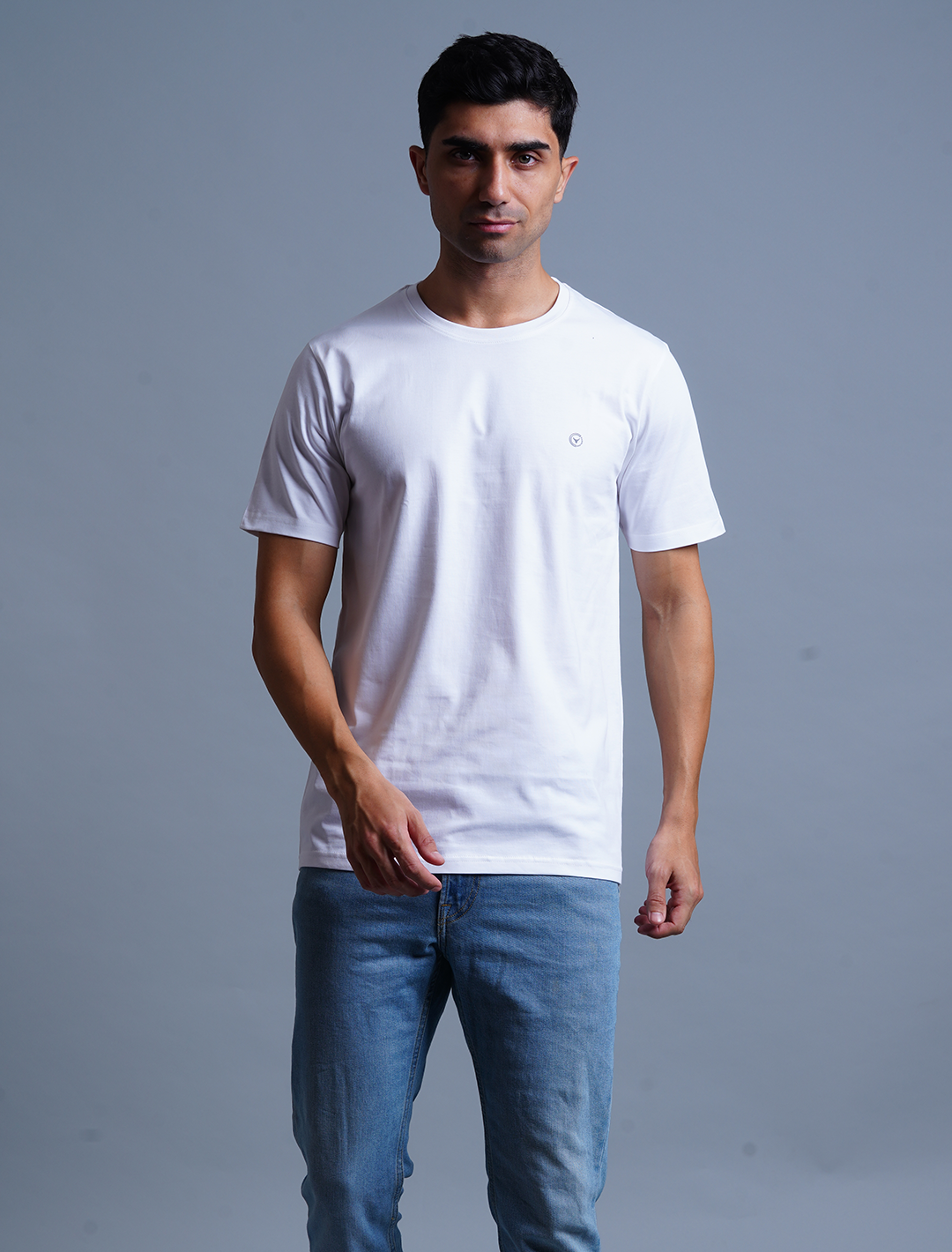 Crew Neck Cotton T-Shirt - White