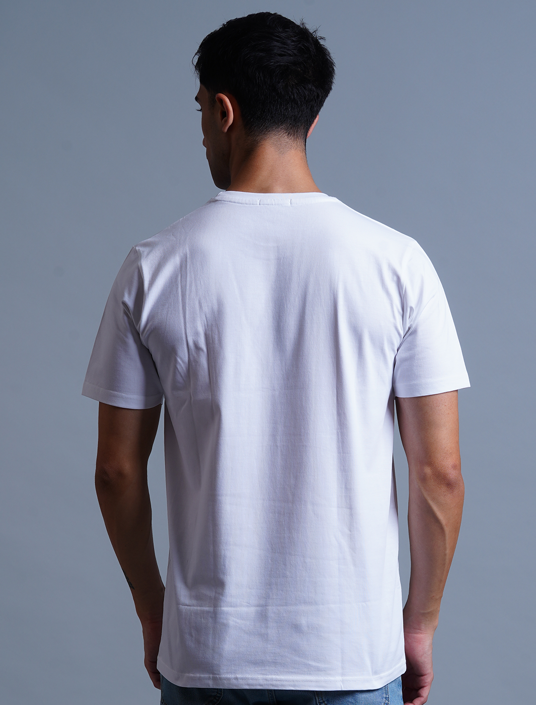 Crew Neck Cotton T-Shirt - White