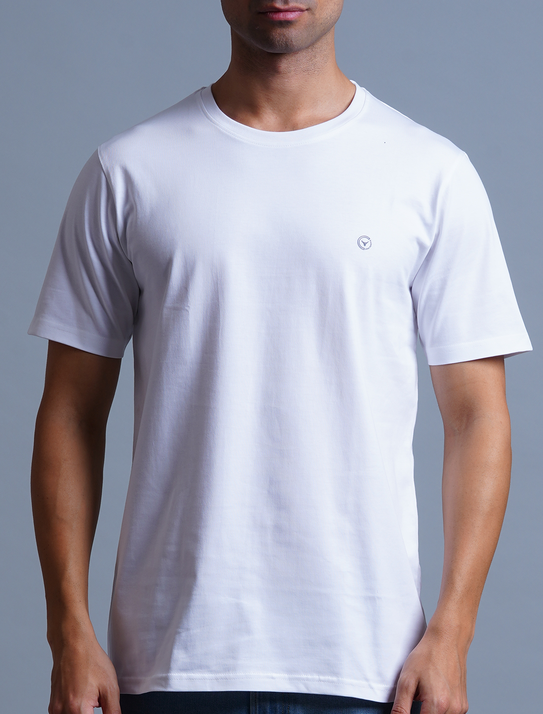 Crew Neck Cotton T-Shirt - White